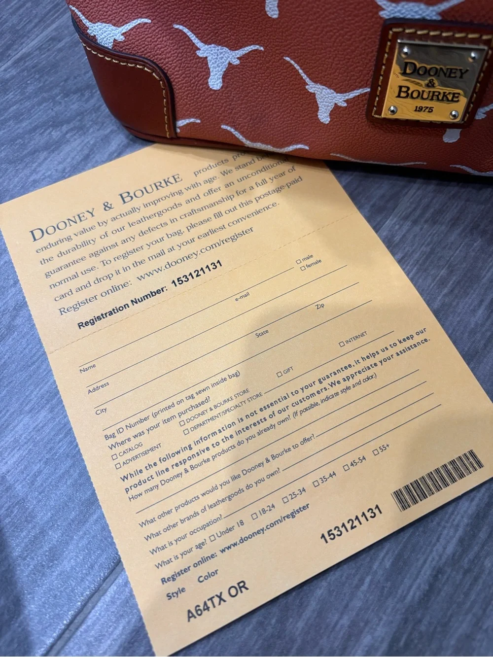 Dooney & Bourke Burnt Orange Texas Longhorn Crossbody Bag